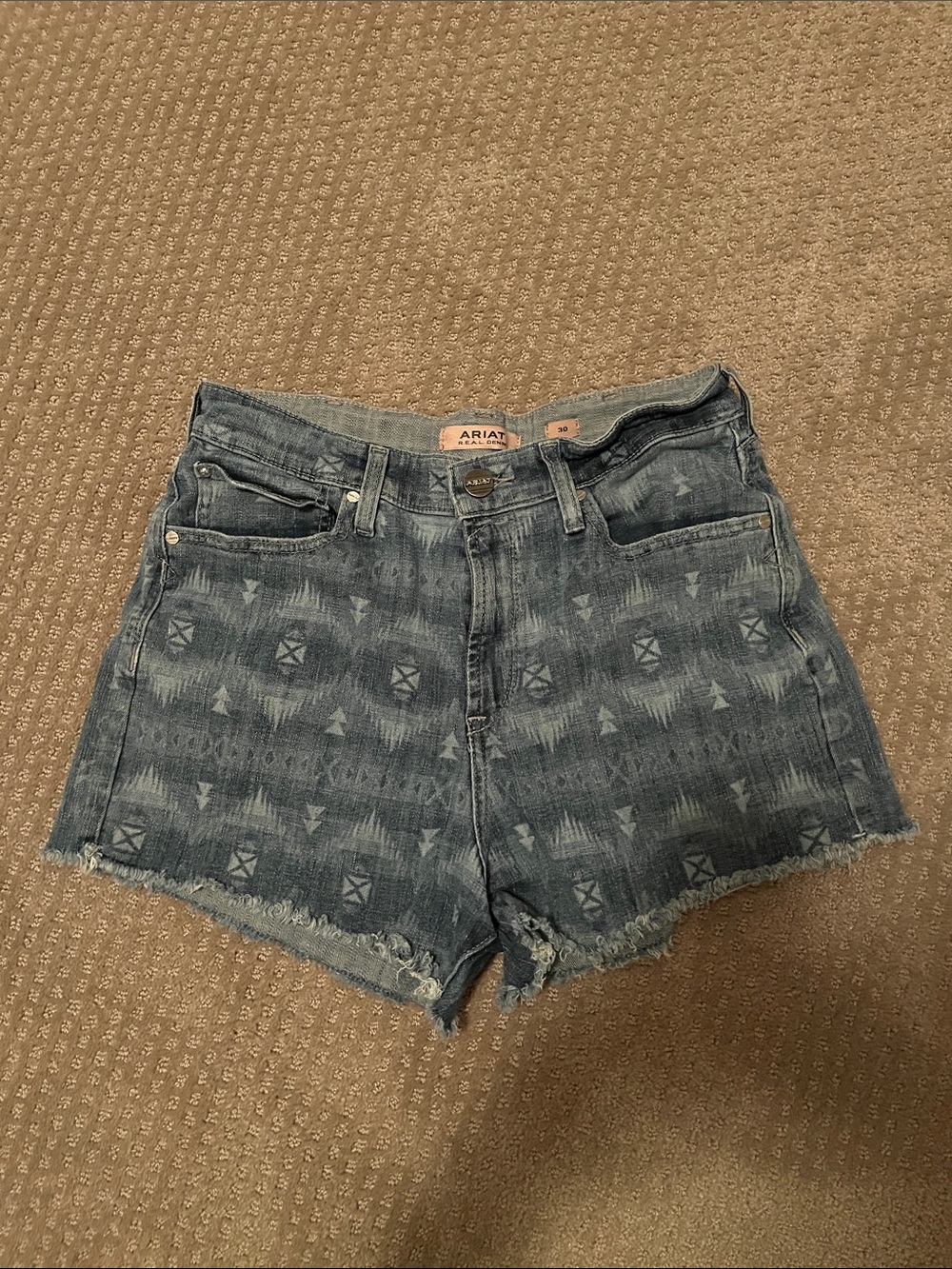 Ariat Women's Blue Denim Geometric Cutoff Shorts